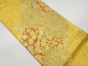 佐賀錦華紋に梅・蝶模様織出し袋帯